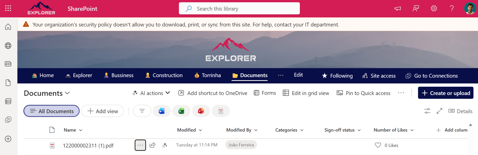 Block Files Download SharePoint